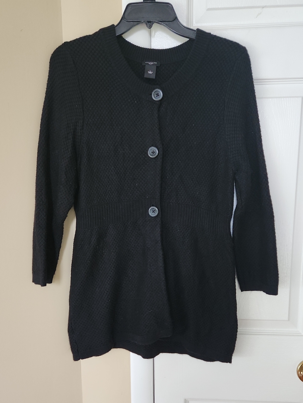 Ann Taylor, Black Ling Sleeve Sweater, Large